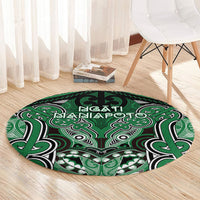 Aotearoa Iwi Ngati Maniapoto Round Carpet Maori Kowhaiwhai Pattern