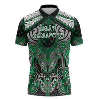 Aotearoa Iwi Ngati Maniapoto Personalised Zipper Polo Shirt Maori Kowhaiwhai Pattern