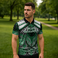 Aotearoa Iwi Ngati Maniapoto Personalised Zipper Polo Shirt Maori Kowhaiwhai Pattern