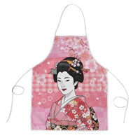 Japanese Geisha Cherry Blossom Apron Pink Palaka Hawaii Pattern Fusion Design