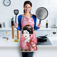 Japanese Geisha Cherry Blossom Apron Pink Palaka Hawaii Pattern Fusion Design
