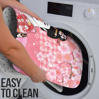 Japanese Geisha Cherry Blossom Bathroom Set Pink Palaka Hawaii Pattern Fusion Design