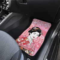 Japanese Geisha Cherry Blossom Car Mats Pink Palaka Hawaii Pattern Fusion Design