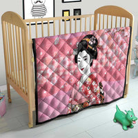 Japanese Geisha Cherry Blossom Quilt Pink Palaka Hawaii Pattern Fusion Design