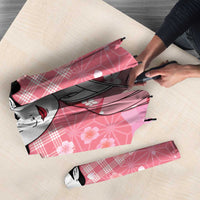 Japanese Geisha Cherry Blossom Umbrella Pink Palaka Hawaii Pattern Fusion Design