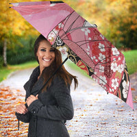 Japanese Geisha Cherry Blossom Umbrella Pink Palaka Hawaii Pattern Fusion Design