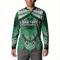 Aotearoa Iwi Ngai Tahu Personalised Button Sweatshirt Maori Kowhaiwhai Pattern