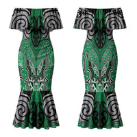 Aotearoa Iwi Ngai Tahu Personalised Couples Matching Mermaid Dress and Hawaiian Shirt Maori Kowhaiwhai Pattern