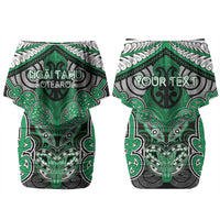 Aotearoa Iwi Ngai Tahu Personalised Couples Matching Off Shoulder Short Dress and Hawaiian Shirt Maori Kowhaiwhai Pattern