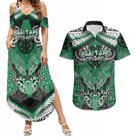 Aotearoa Iwi Ngai Tahu Personalised Couples Matching Summer Maxi Dress and Hawaiian Shirt Maori Kowhaiwhai Pattern