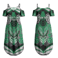 Aotearoa Iwi Ngai Tahu Personalised Family Matching Summer Maxi Dress and Hawaiian Shirt Maori Kowhaiwhai Pattern