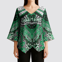Aotearoa Iwi Ngai Tahu Personalised Kimono Sleeve Blouse Maori Kowhaiwhai Pattern