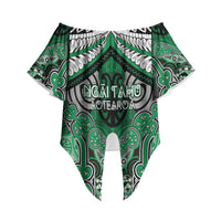 Aotearoa Iwi Ngai Tahu Personalised Off Shoulder Wrap Waist Top Maori Kowhaiwhai Pattern