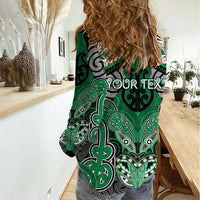 Aotearoa Iwi Ngai Tahu Personalised Women Casual Shirt Maori Kowhaiwhai Pattern