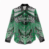 Aotearoa Iwi Ngai Tahu Personalised Women Casual Shirt Maori Kowhaiwhai Pattern