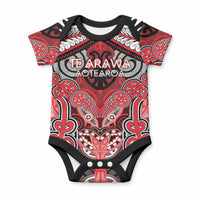 Aotearoa Iwi Te Arawa Personalised Baby Onesie Maori Kowhaiwhai Pattern
