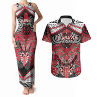 Aotearoa Iwi Te Arawa Personalised Couples Matching Tank Maxi Dress and Hawaiian Shirt Maori Kowhaiwhai Pattern