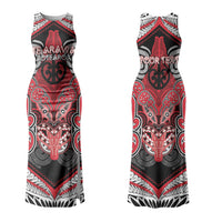 Aotearoa Iwi Te Arawa Personalised Couples Matching Tank Maxi Dress and Hawaiian Shirt Maori Kowhaiwhai Pattern