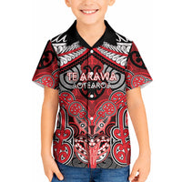Aotearoa Iwi Te Arawa Personalised Kid Hawaiian Shirt Maori Kowhaiwhai Pattern