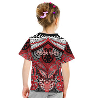 Aotearoa Iwi Te Arawa Personalised Kid T Shirt Maori Kowhaiwhai Pattern