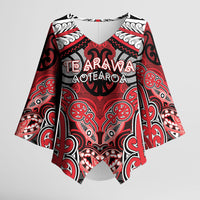 Aotearoa Iwi Te Arawa Personalised Kimono Sleeve Blouse Maori Kowhaiwhai Pattern