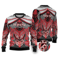 Aotearoa Iwi Te Arawa Personalised Ugly Christmas Sweater Maori Kowhaiwhai Pattern