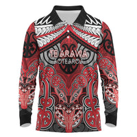 Aotearoa Iwi Te Arawa Personalised Long Sleeve Polo Shirt Maori Kowhaiwhai Pattern