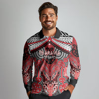 Aotearoa Iwi Te Arawa Personalised Long Sleeve Polo Shirt Maori Kowhaiwhai Pattern