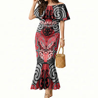 Aotearoa Iwi Te Arawa Personalised Mermaid Dress Maori Kowhaiwhai Pattern