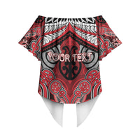 Aotearoa Iwi Te Arawa Personalised Off Shoulder Wrap Waist Top Maori Kowhaiwhai Pattern