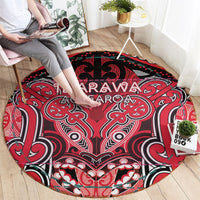 Aotearoa Iwi Te Arawa Round Carpet Maori Kowhaiwhai Pattern