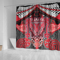 Aotearoa Iwi Te Arawa Shower Curtain Maori Kowhaiwhai Pattern