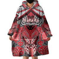 Aotearoa Iwi Te Arawa Personalised Wearable Blanket Hoodie Maori Kowhaiwhai Pattern