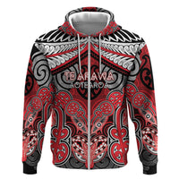 Aotearoa Iwi Te Arawa Personalised Zip Hoodie Maori Kowhaiwhai Pattern