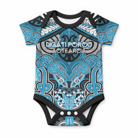 Aotearoa Iwi Ngati Porou Personalised Baby Onesie Maori Kowhaiwhai Pattern