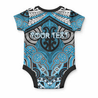 Aotearoa Iwi Ngati Porou Personalised Baby Onesie Maori Kowhaiwhai Pattern