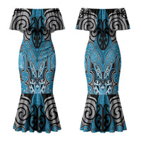 Aotearoa Iwi Ngati Porou Personalised Couples Matching Mermaid Dress and Hawaiian Shirt Maori Kowhaiwhai Pattern