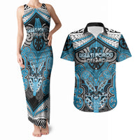 Aotearoa Iwi Ngati Porou Personalised Couples Matching Tank Maxi Dress and Hawaiian Shirt Maori Kowhaiwhai Pattern