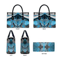 Aotearoa Iwi Ngati Porou Leather Bag Maori Kowhaiwhai Pattern