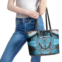 Aotearoa Iwi Ngati Porou Leather Tote Bag Maori Kowhaiwhai Pattern