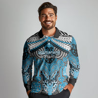 Aotearoa Iwi Ngati Porou Personalised Long Sleeve Polo Shirt Maori Kowhaiwhai Pattern