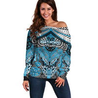 Aotearoa Iwi Ngati Porou Personalised Off Shoulder Sweater Maori Kowhaiwhai Pattern