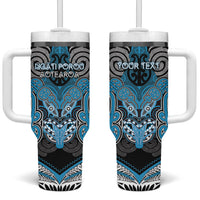 Aotearoa Iwi Ngati Porou Personalised Tumbler With Handle Maori Kowhaiwhai Pattern
