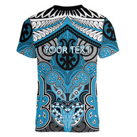 Aotearoa Iwi Ngati Porou Personalised Women V-Neck T-Shirt Maori Kowhaiwhai Pattern
