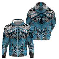 Aotearoa Iwi Ngati Porou Personalised Zip Hoodie Maori Kowhaiwhai Pattern