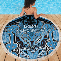 Aotearoa Iwi Ngati Kahungunu Beach Blanket Maori Kowhaiwhai Pattern