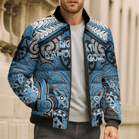 Aotearoa Iwi Ngati Kahungunu Personalised Bomber Puffer Jacket Maori Kowhaiwhai Pattern