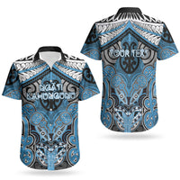 Aotearoa Iwi Ngati Kahungunu Personalised Couples Matching Short Sleeve Bodycon Dress and Hawaiian Shirt Maori Kowhaiwhai Pattern