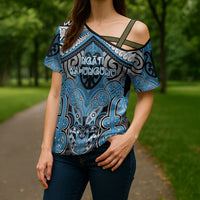 Aotearoa Iwi Ngati Kahungunu Personalised Cross Shoulder Shirt Maori Kowhaiwhai Pattern