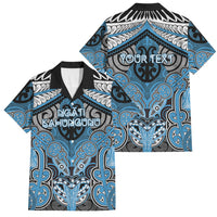 Aotearoa Iwi Ngati Kahungunu Personalised Family Matching Off Shoulder Short Dress and Hawaiian Shirt Maori Kowhaiwhai Pattern